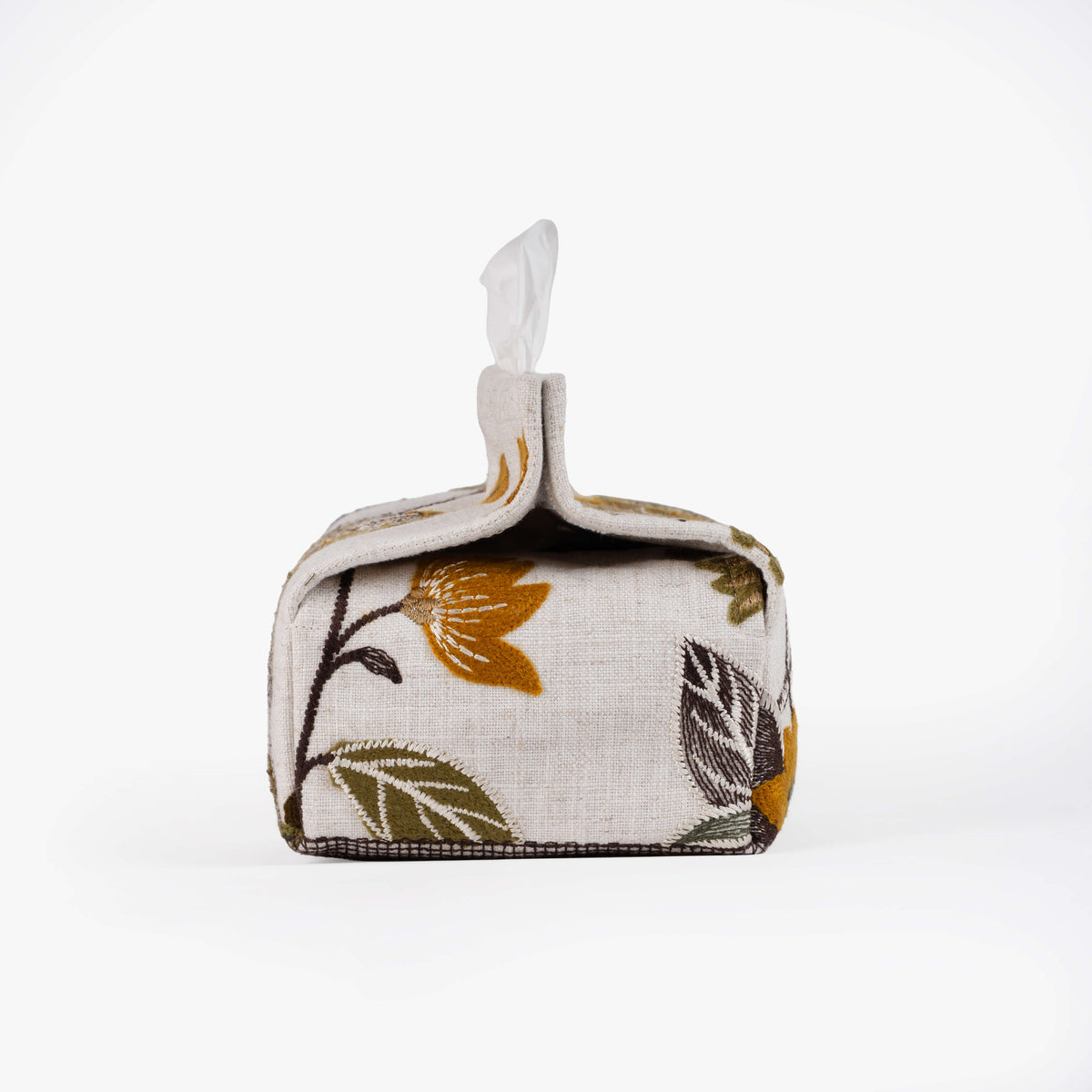 Crafted Gilded Pair Chenille Embroidery Tissue Box