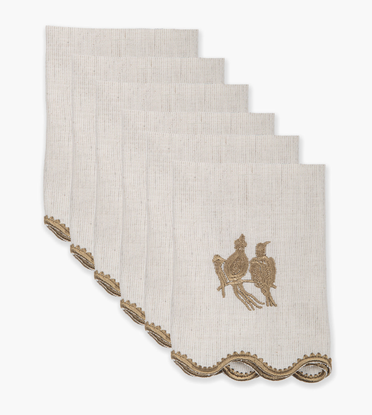 Crafted Nesting Pair Scalloped Edge Dinner Napkins