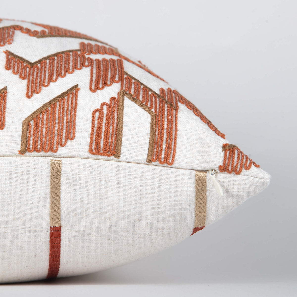 Honey Comb Rust Cord Emb Cushion Cover 18x18