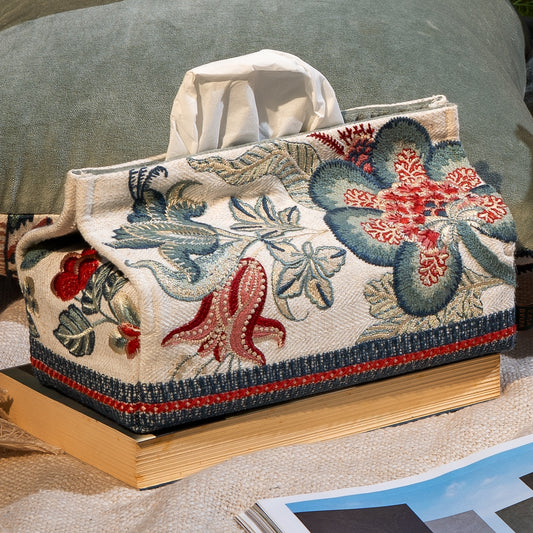 Golconda Chenille Emb Tissue Box Cover