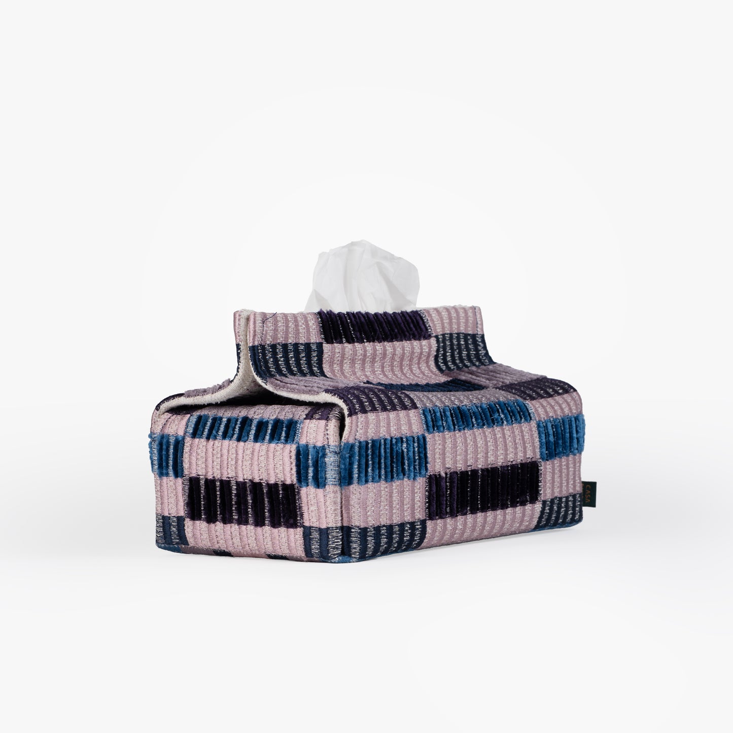 Aerial Grid Cut Pile Emb Tissue Box