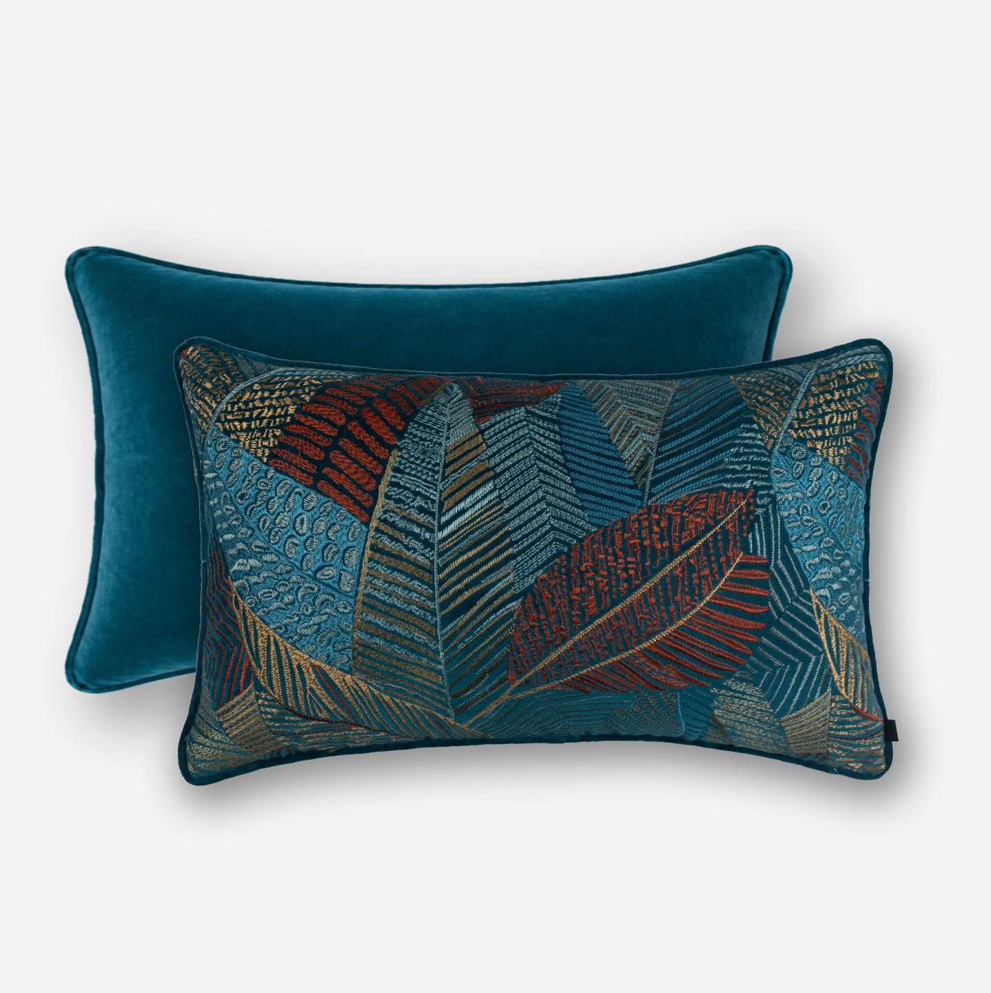 Jungle Muse Cord Piping Lumbar Cushion