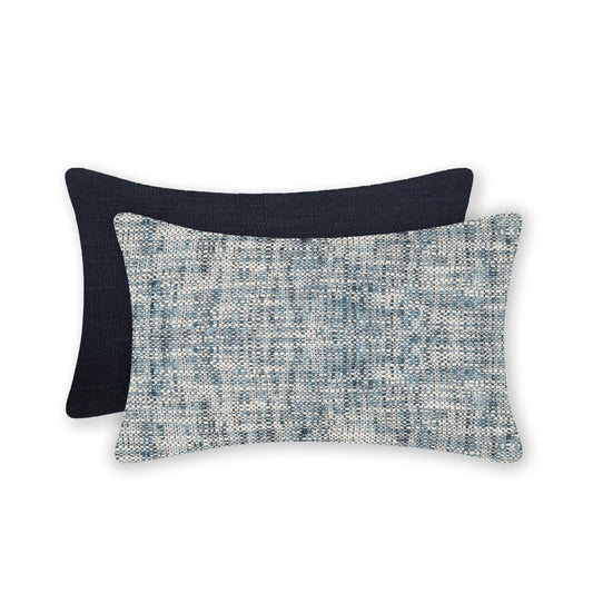 Interplay Indigo Solid Textured Lumbar Cushion 12" x 22"
