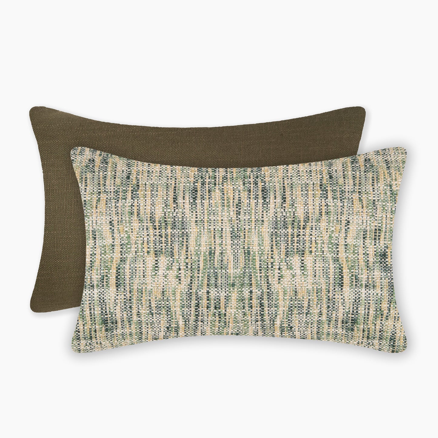 Interplay Olive Solid Textured Lumbar Cushion 12" x 22"