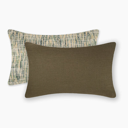 Interplay Olive Solid Textured Lumbar Cushion 12" x 22"
