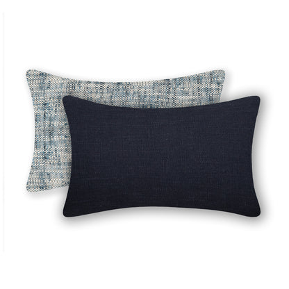Interplay Indigo Solid Textured Lumbar Cushion 12" x 22"