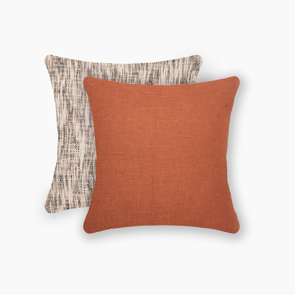 Interplay Rust Solid Textured Cushion 18" x 18"