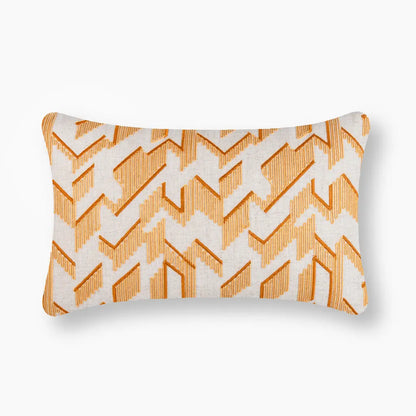 Honey Comb Cord Emb Lumbar Cushion - Yellow