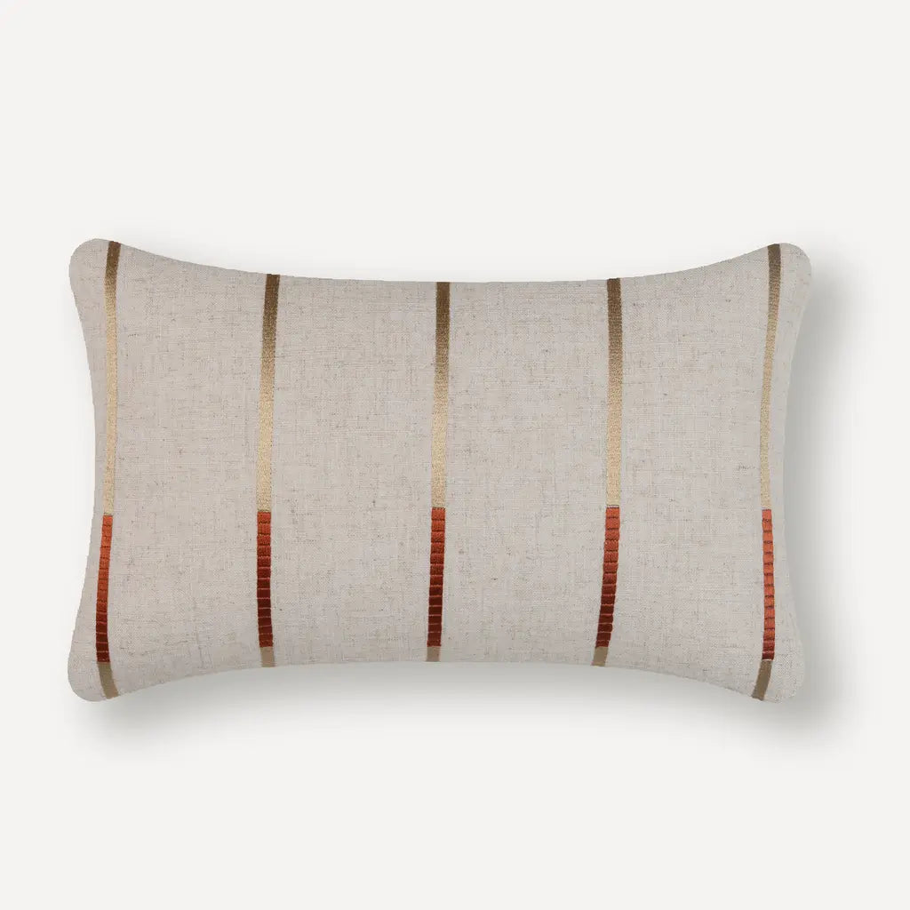Honey Comb Cord Emb Lumbar Cushion - Rust