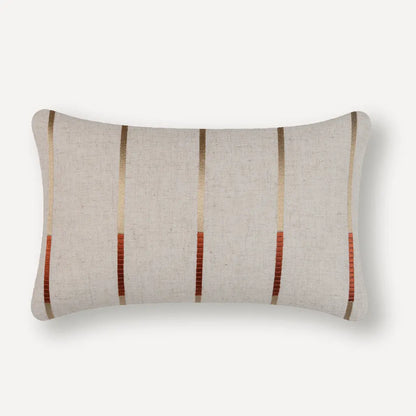 Honey Comb Cord Emb Lumbar Cushion - Rust