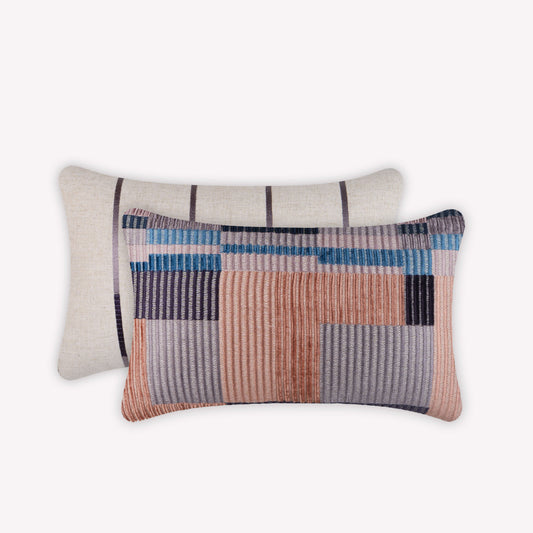Aerial Grid Cut Pile Lumbar Cushion 