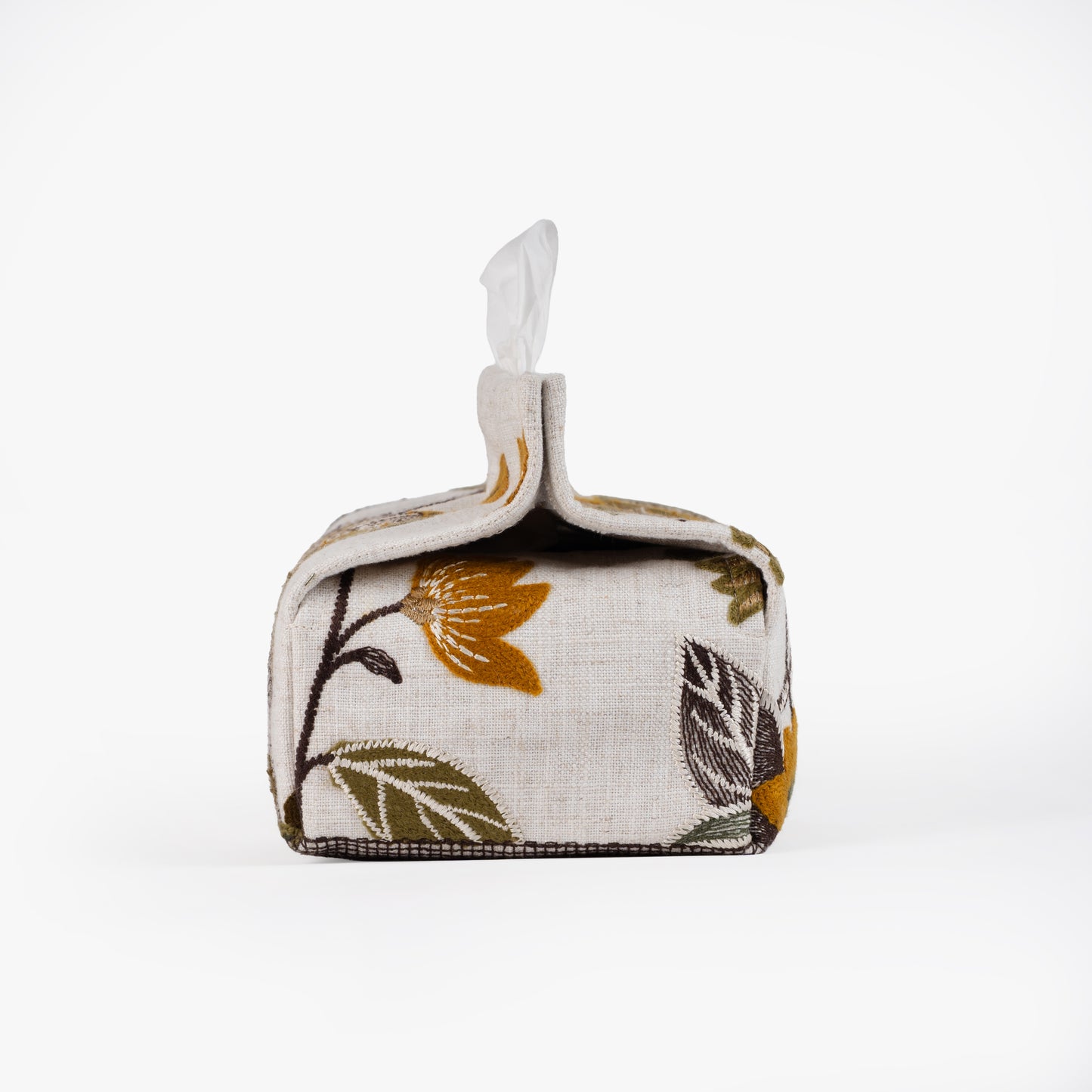 Gilded Pair Chenille Emb Tissue Box