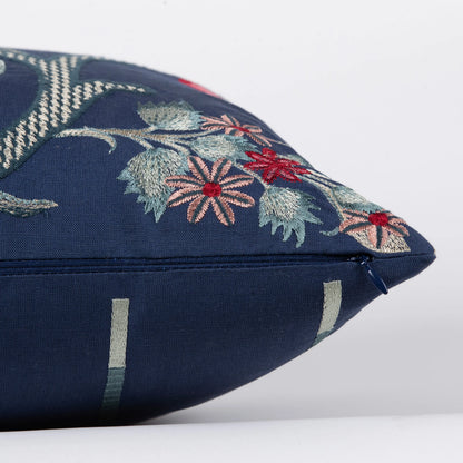 Midnight Bloom Floral Cushion