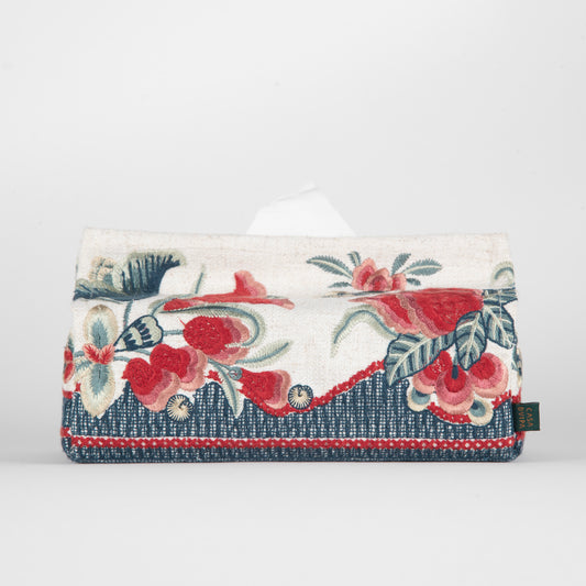 Scarlet Flora Embroidered Tissue Box 9*4