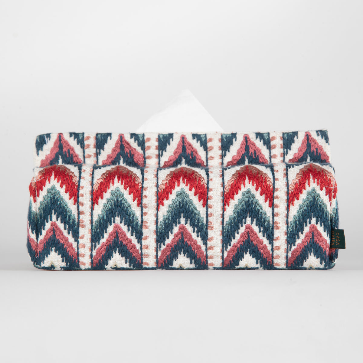 Chevronia Chenille Emb Tissue Box Cover 9*4 
