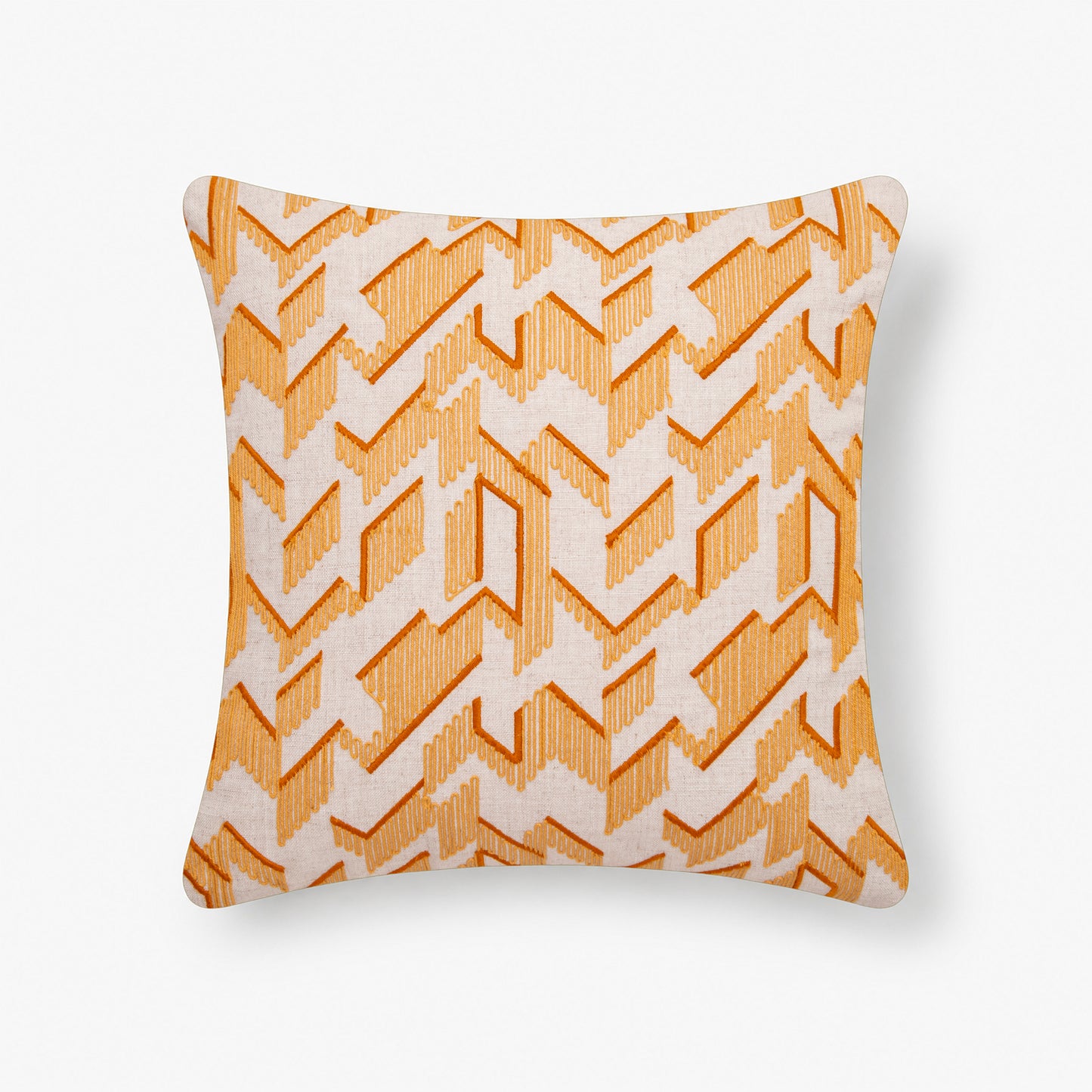 Honey Comb Cord Emb Cushion - Yellow