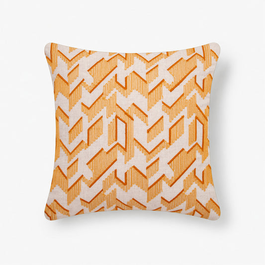 Honey Comb Cord Emb Cushion - Yellow