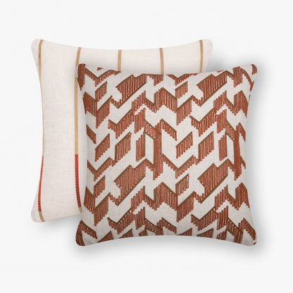 Honey Comb Cord Emb Cushion - Rust