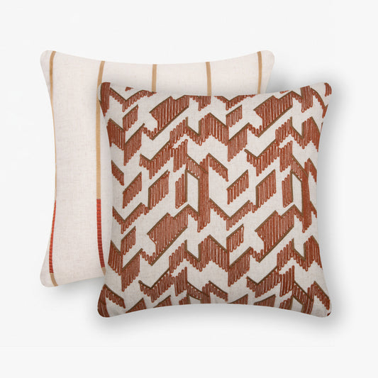 Honey Comb Cord Emb Cushion - Rust