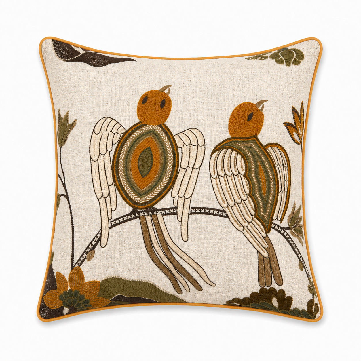 Gilded Pair- Chenille Emb Cushion