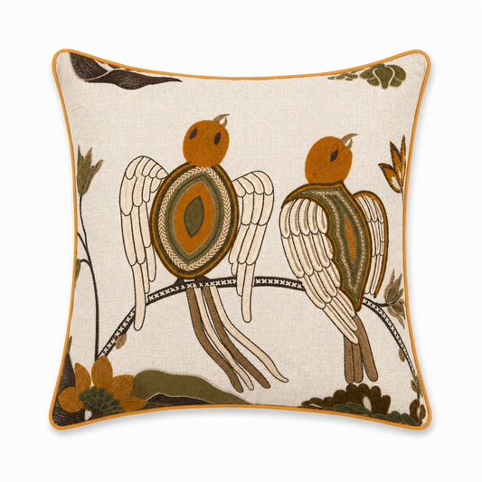 Gilded Pair- Chenille Emb Cushion