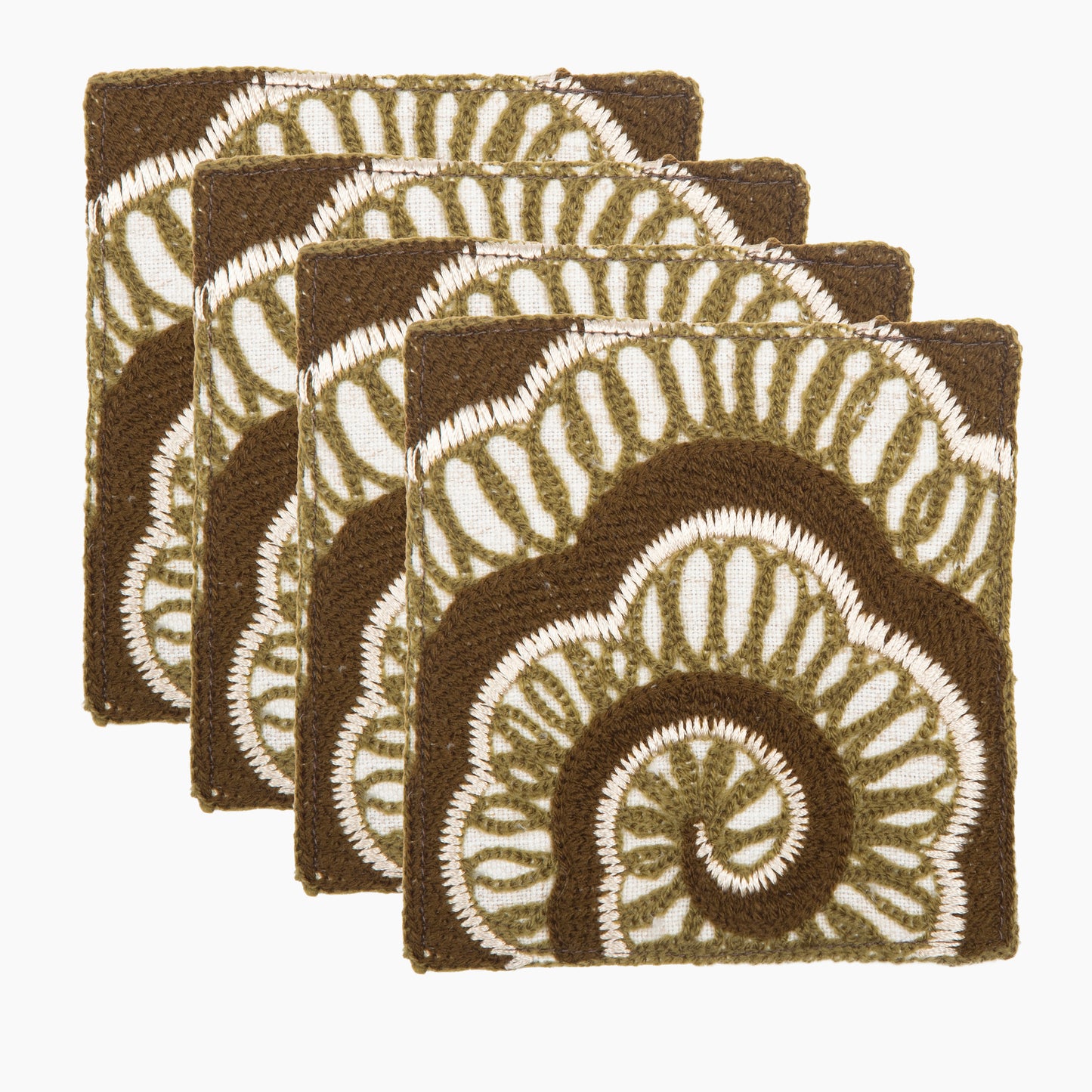 Sage Nimbus Chenille Emb Coasters
