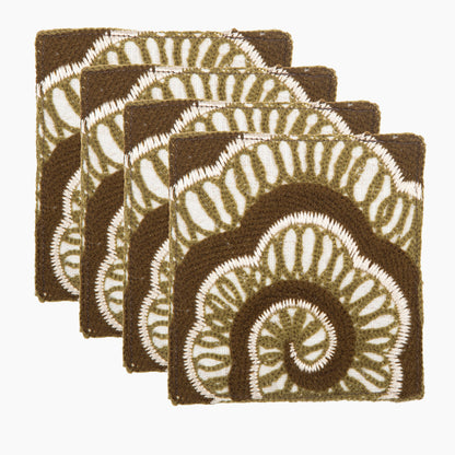 Sage Nimbus Chenille Emb Coasters