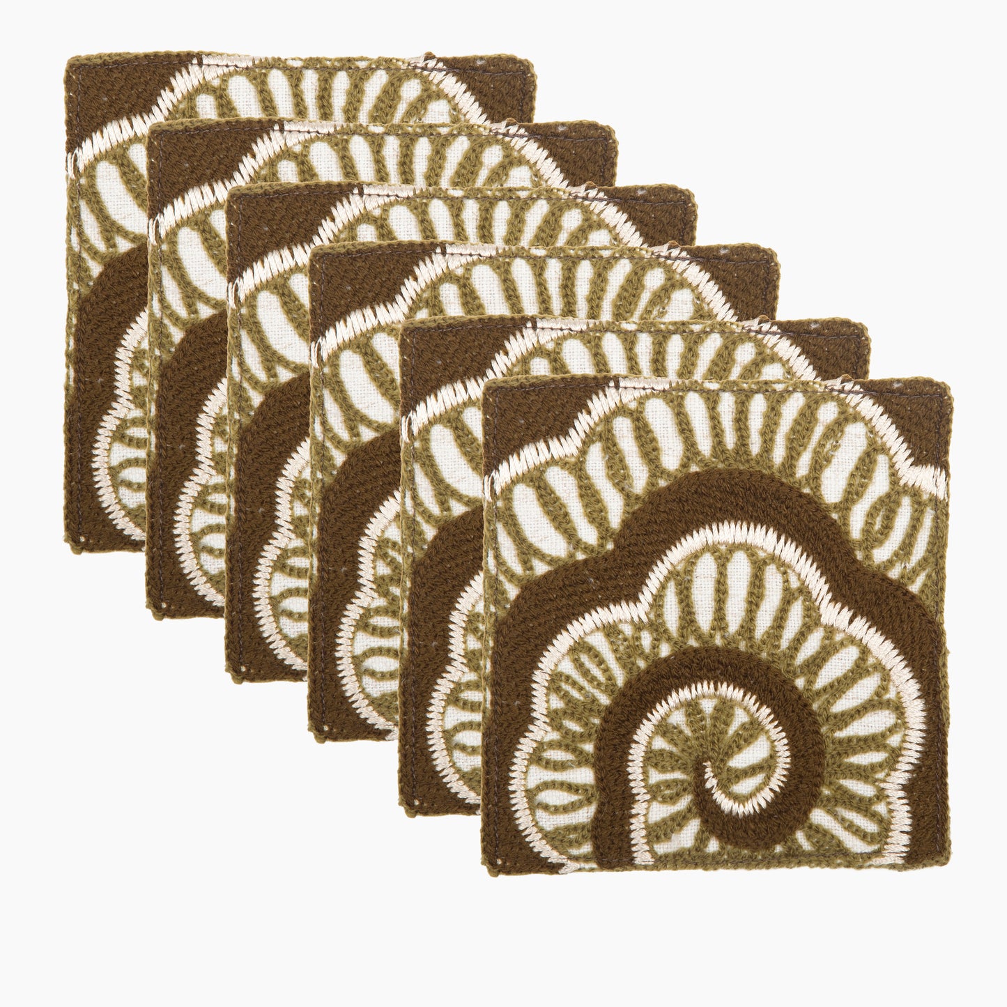Sage Nimbus Chenille Emb Coasters