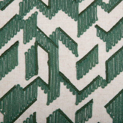 Honey Comb Cord Emb Cushion - Emerald Green