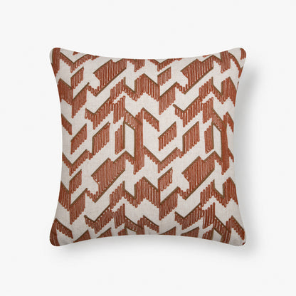 Honey Comb Cord Emb Cushion - Rust