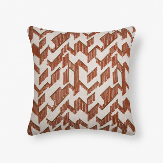 Honey Comb Cord Emb Cushion - Rust