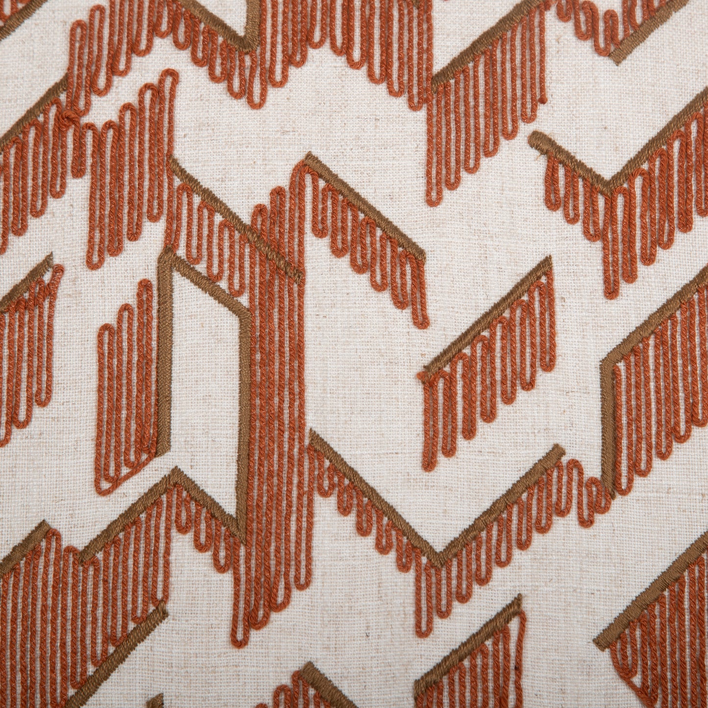 Honey Comb Cord Emb Cushion - Rust