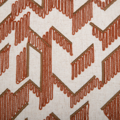 Honey Comb Cord Emb Cushion - Rust
