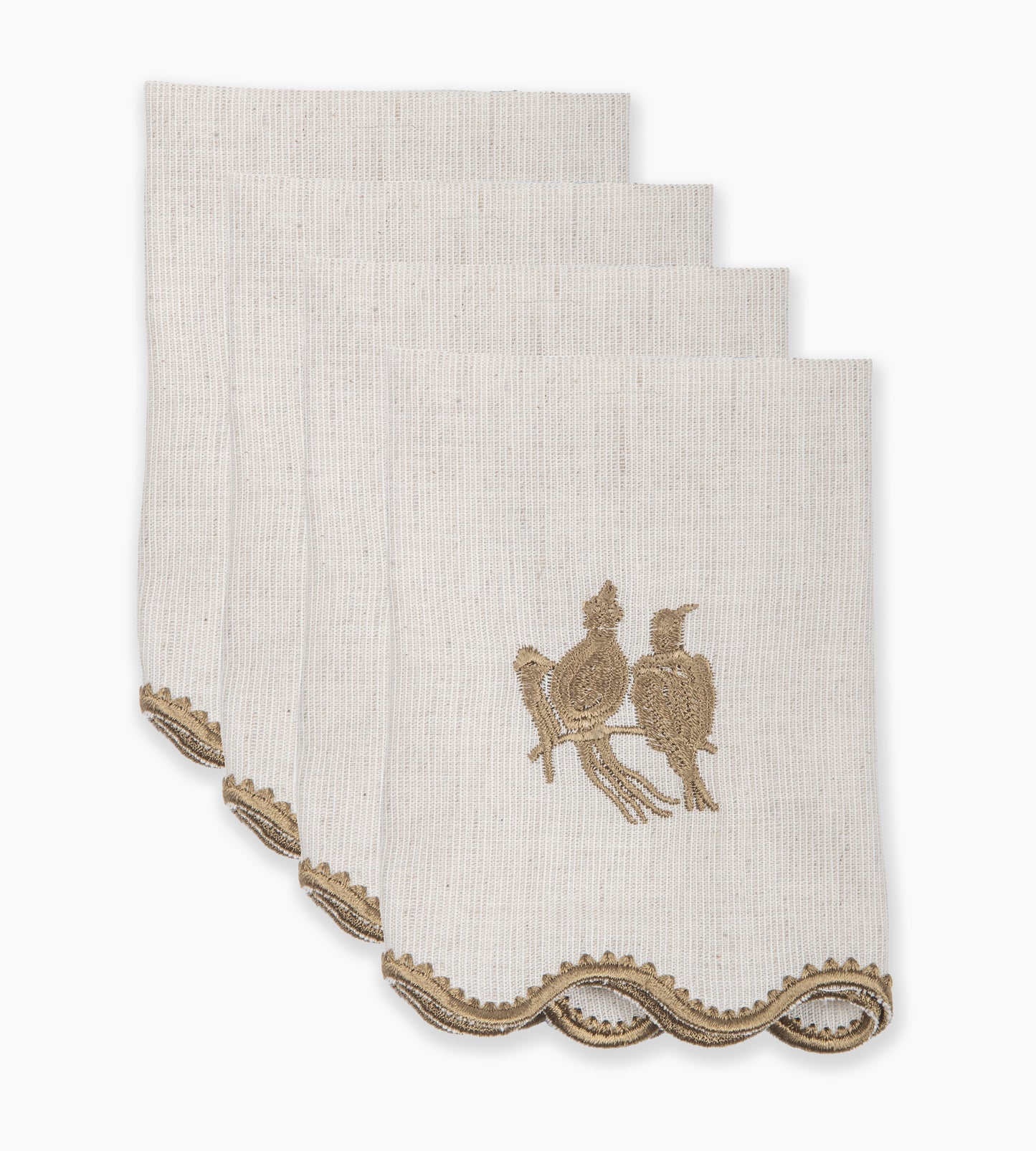 Nesting Pair Cocktail Napkins- Scalloped Edge