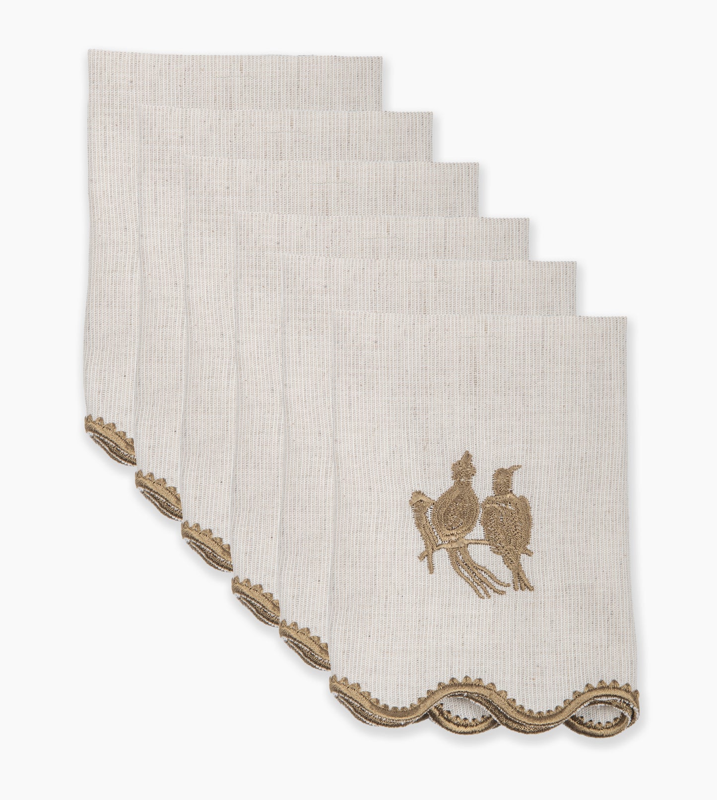 Nesting Pair Cocktail Napkins- Scalloped Edge