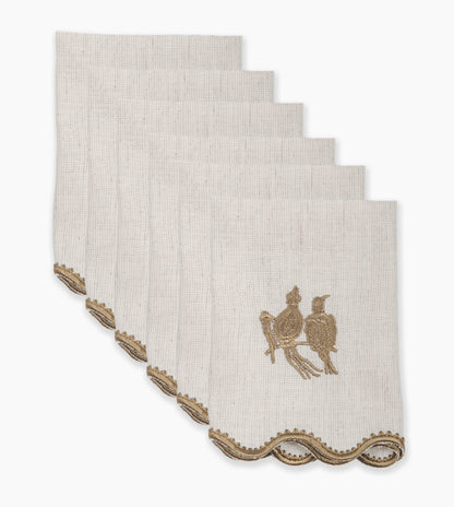 Nesting Pair Cocktail Napkins- Scalloped Edge