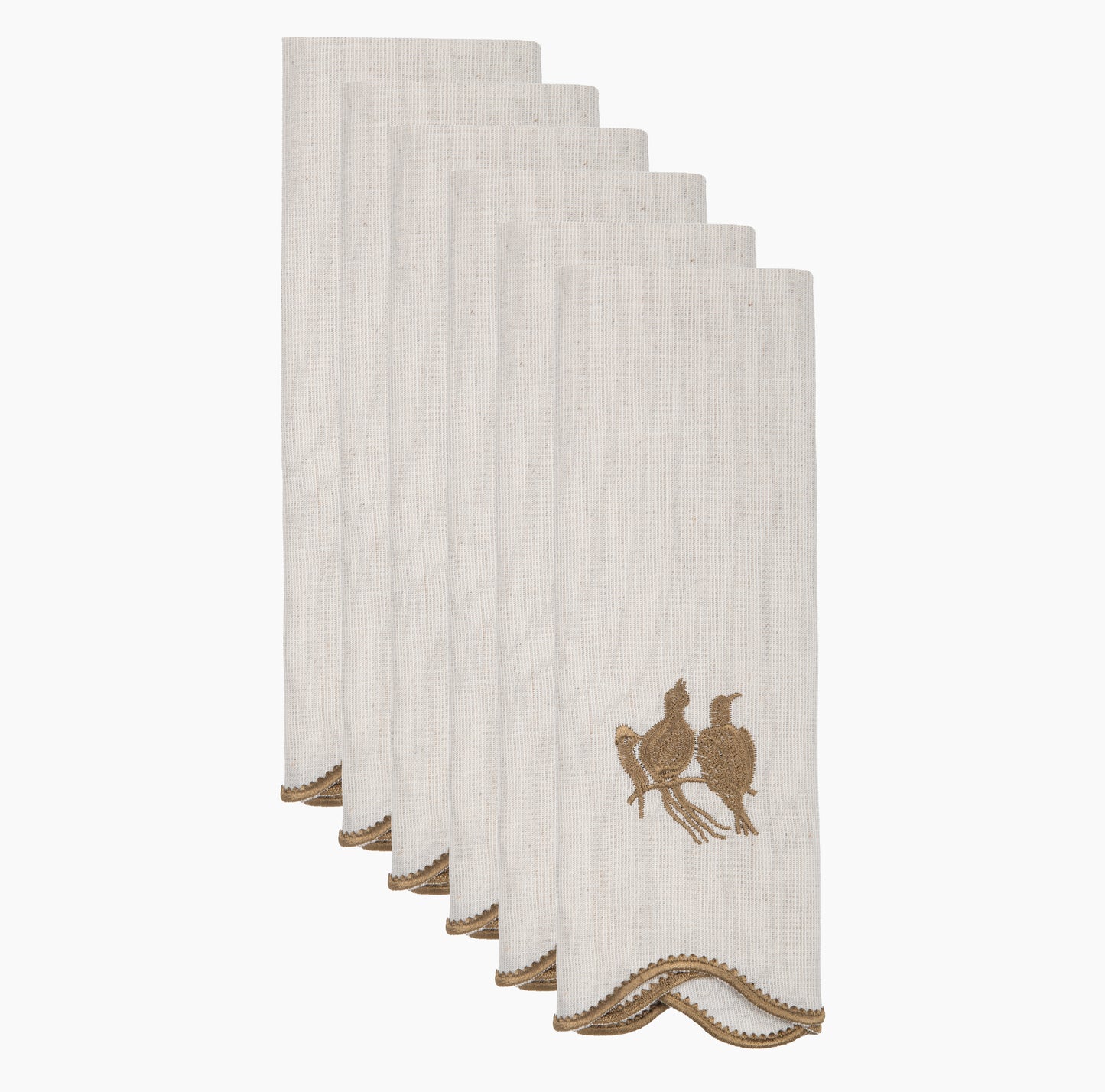 Nesting Pair Dinner Napkins- Scalloped Edge