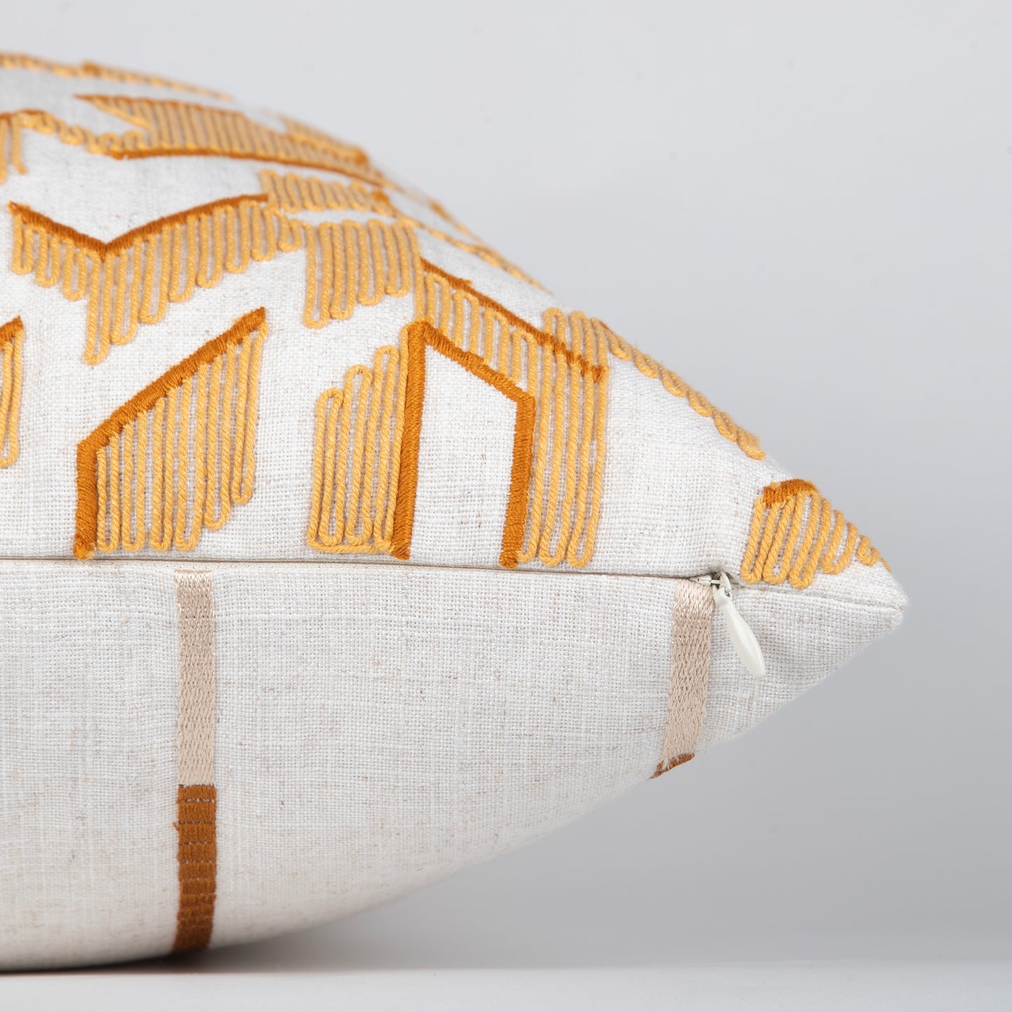 Honey Comb Cord Emb Cushion - Yellow