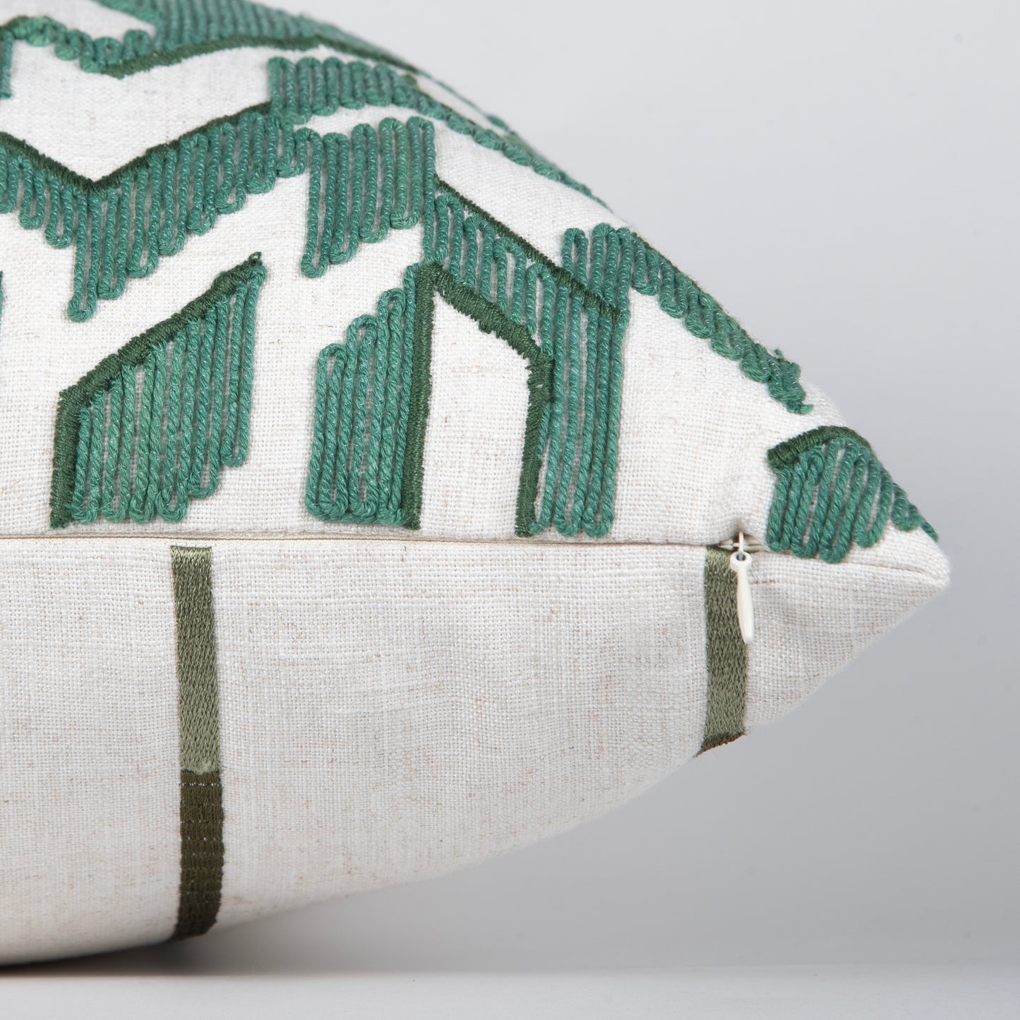 Honey Comb Cord Emb Cushion - Emerald Green