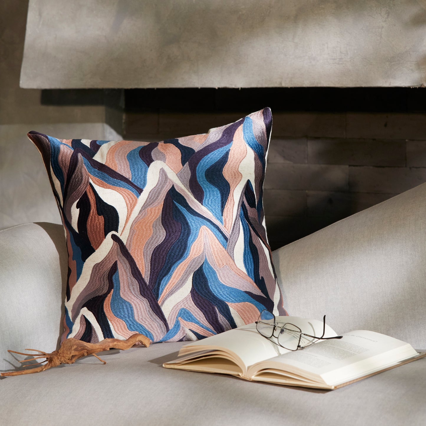 Echoed Ridgeline Emb Cushion