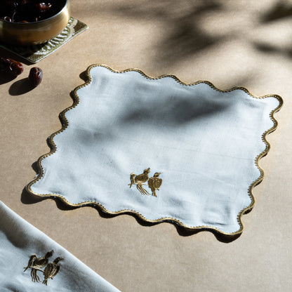 Nesting Pair Cocktail Napkins- Scalloped Edge