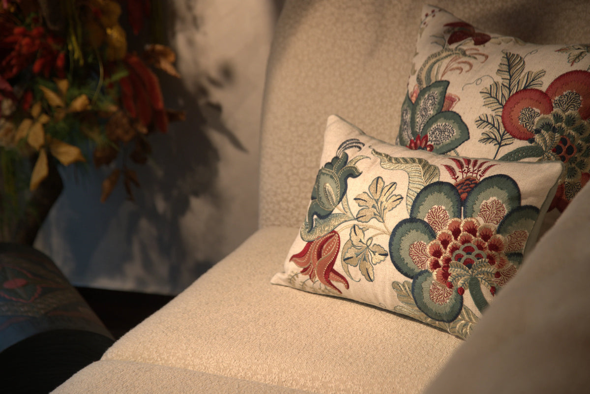 Golconda Chenille Emb Lumbar Cushion