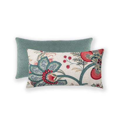 Crimson Bloom Floral Loop Emb Cushion