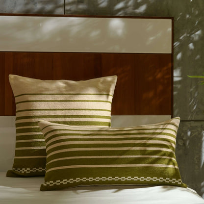 Premium Emerald Shore Chenille Lumbar Cushion 18*18 | Casa Dvipa
