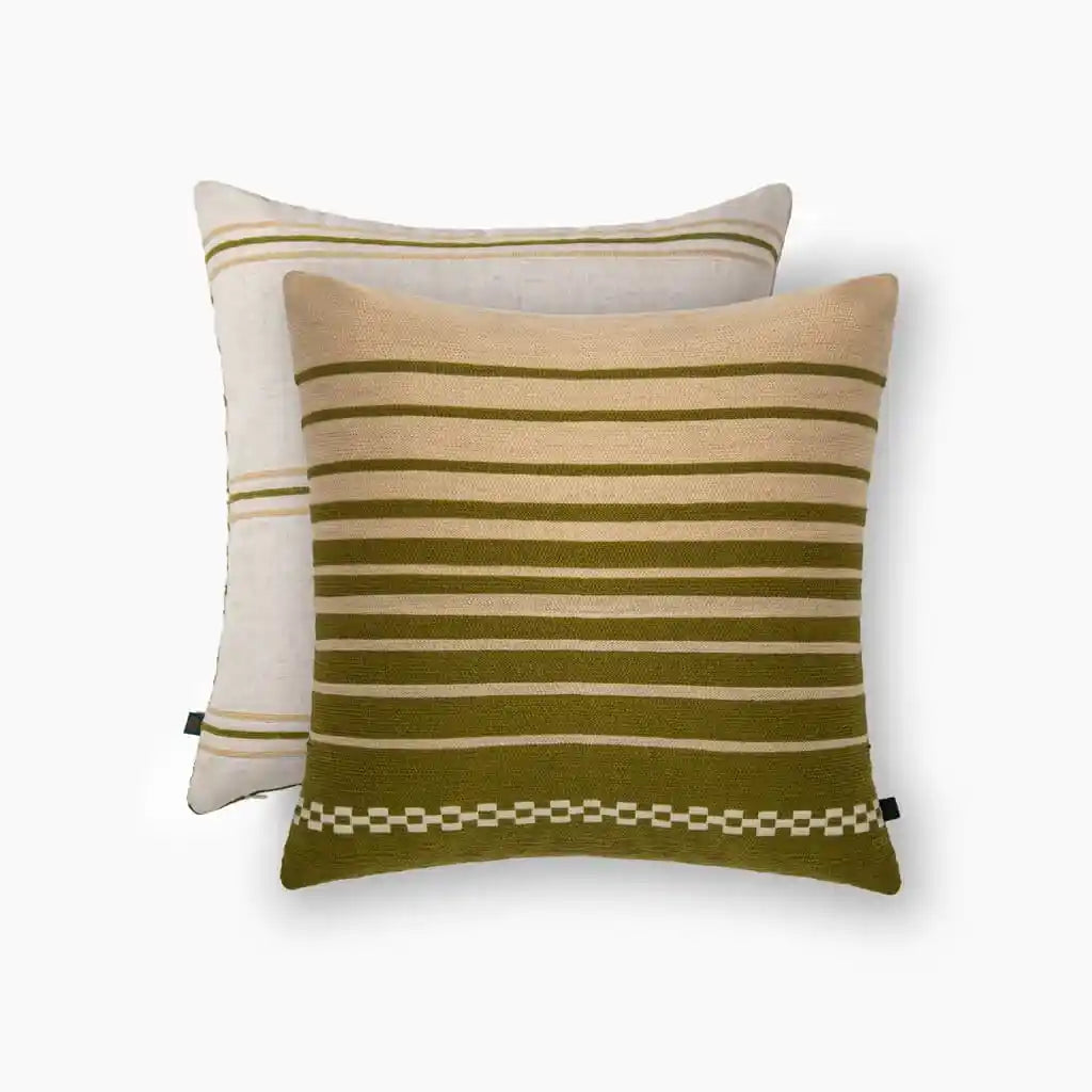 Premium Emerald Shore Chenille Lumbar Cushion 18*18 | Casa Dvipa