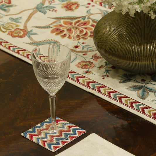 Chevronia Embroidered Coaster 4*4