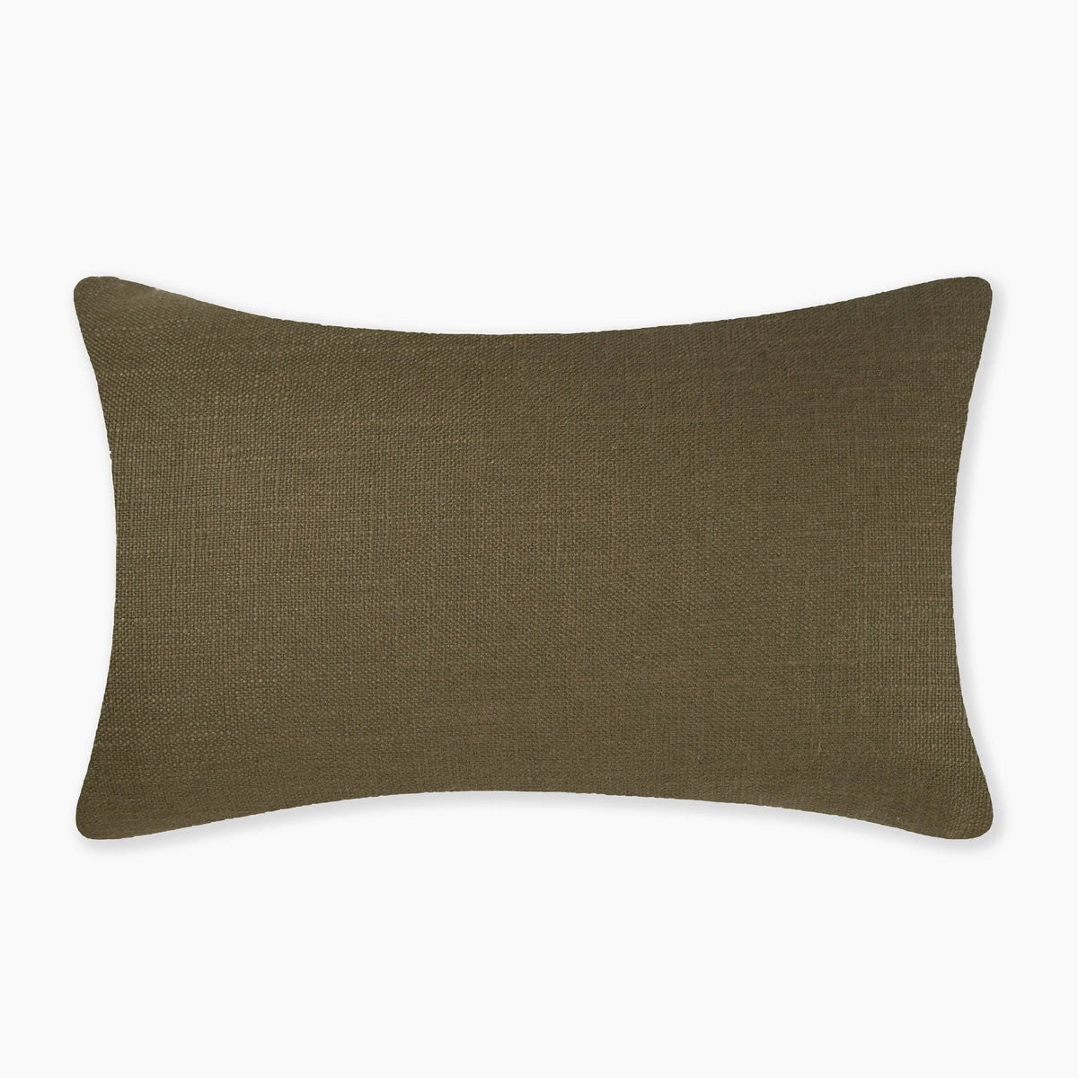 Interplay Olive Solid Textured Lumbar Cushion 12" x 22" Lumbar Cushions Casa Dvipa
