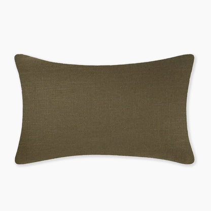 Interplay Olive Solid Textured Lumbar Cushion 12" x 22" Lumbar Cushions Casa Dvipa