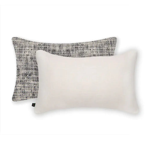 Interplay Ivory Solid Textured Cushion 12" x 22" Lumbar Cushions Casa Dvipa