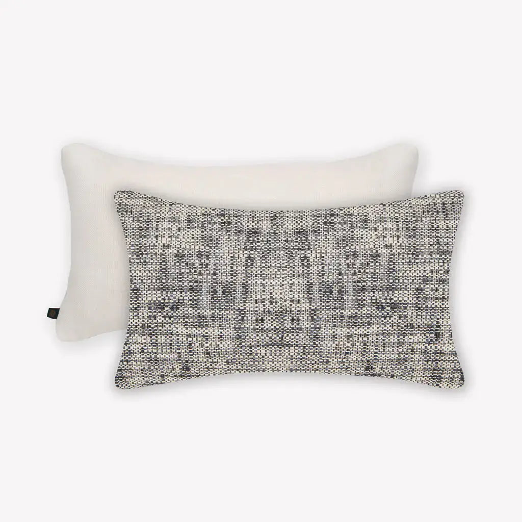 Interplay Ivory Solid Textured Cushion 12" x 22" Lumbar Cushions Casa Dvipa